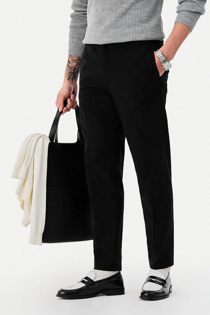 سنيتش Regular Fit Black Trousers